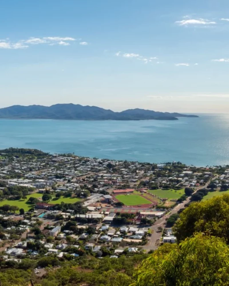The Hinchinbrook coastline and cane country looking towards Hinchinbrook Island